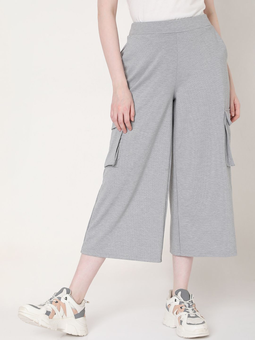 Vero Moda Women Grey Culottes Trousers Price in India