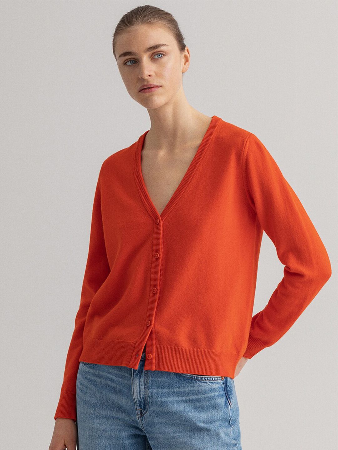 GANT Women Orange Woollen Cardigan Price in India