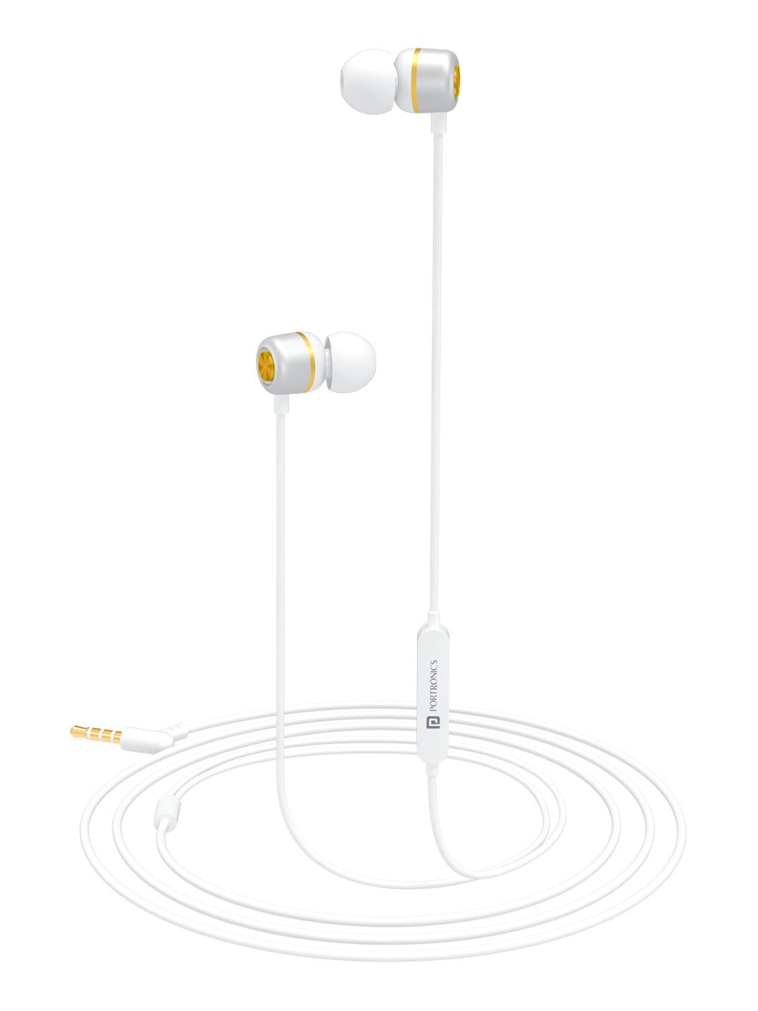 Portronics Unisex White Solid 10 In-Ear Wired Earphone Price in India