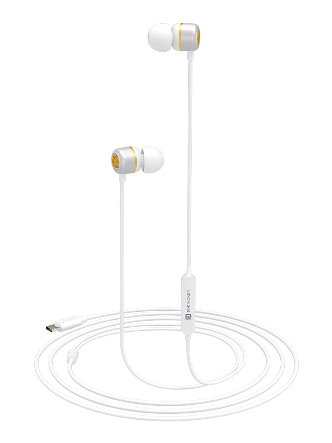 Portronics Unisex White Solid In-Ear Wired Earphones Price in India