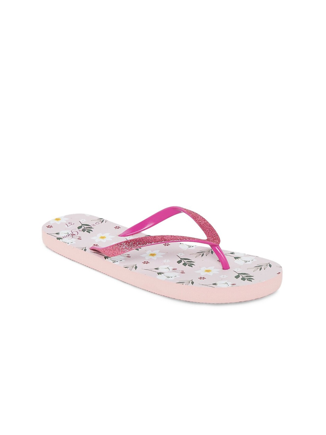 Forever Glam by Pantaloons Light Purple Floral Printed Thong Flip-Flops Price in India