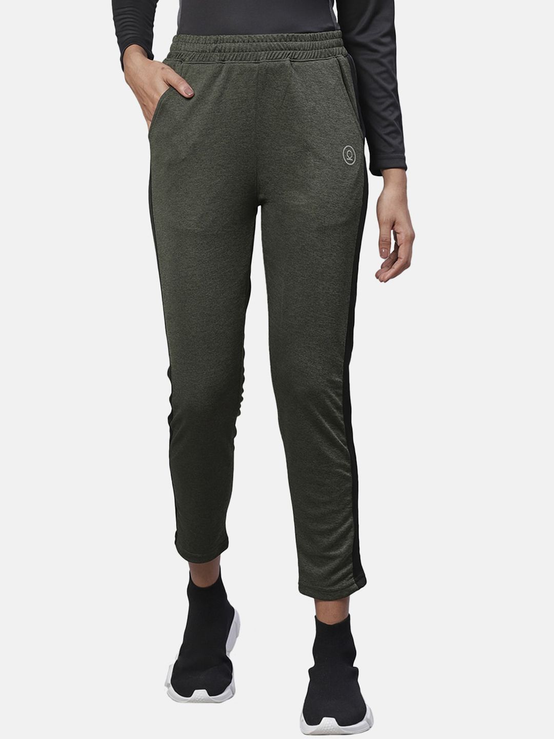 Chkokko Women Olive Green Solid Workout Track Pants Price in India