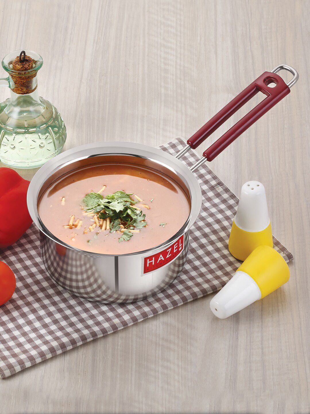 HAZEL Silver-Toned Solid Stainless Steel Sauce Pan Price in India