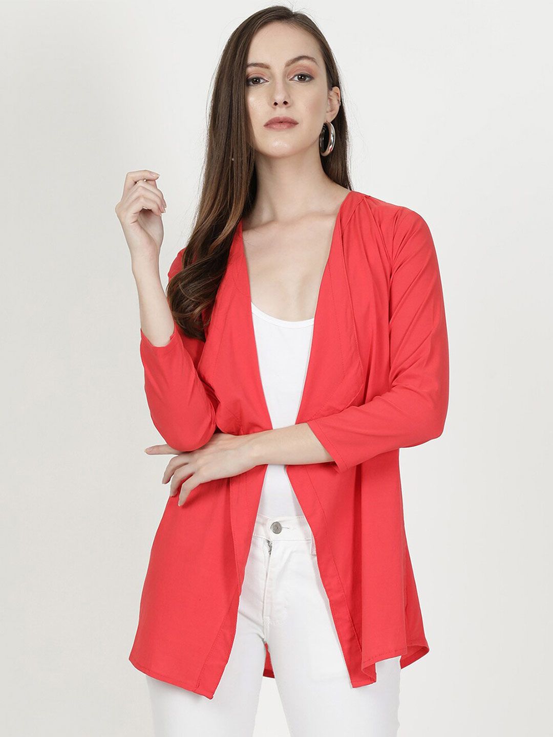 V2 Value & Variety Women Orange Shrug Price in India