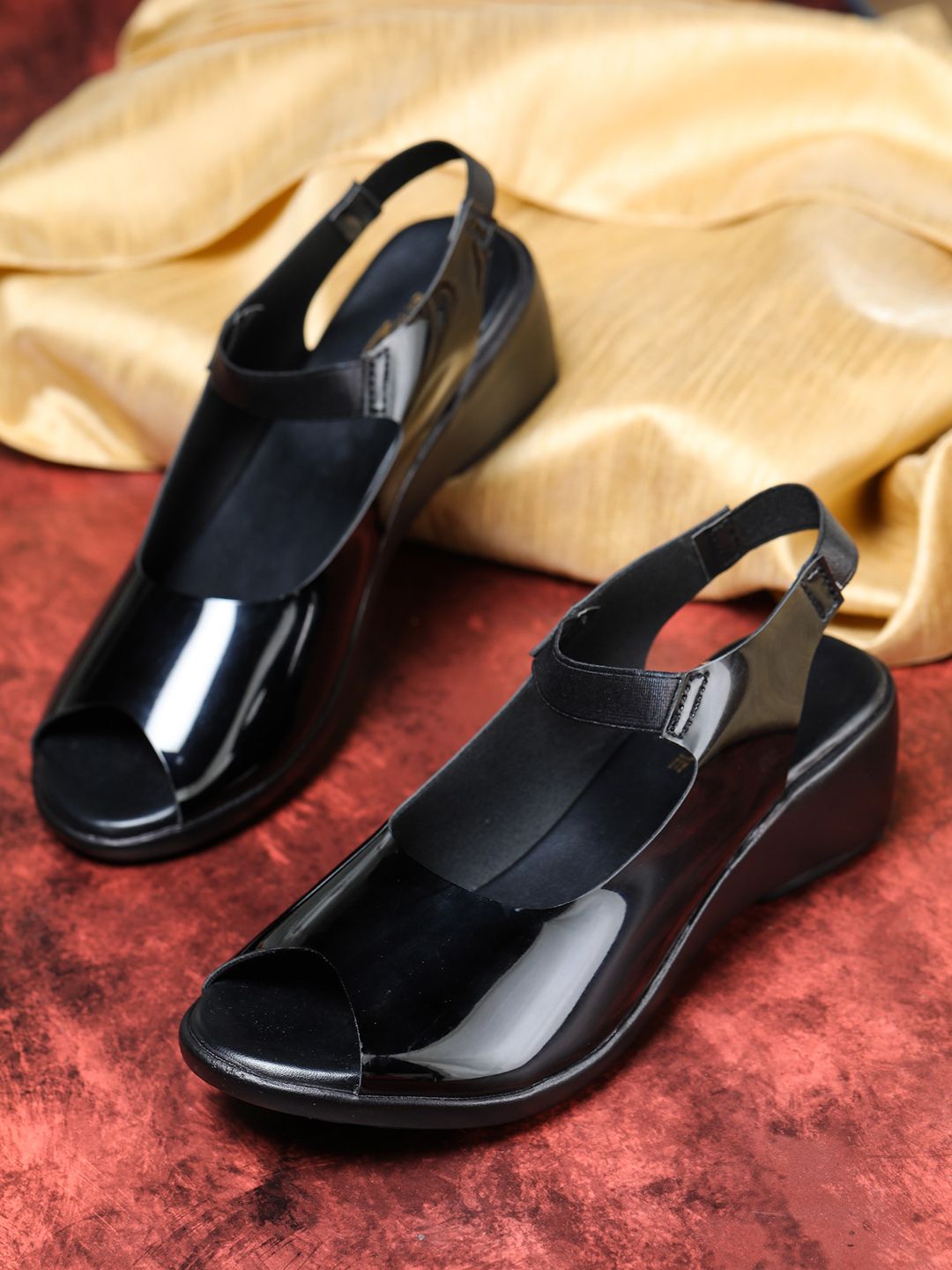 Shezone Black Block Pumps with Buckles Price in India