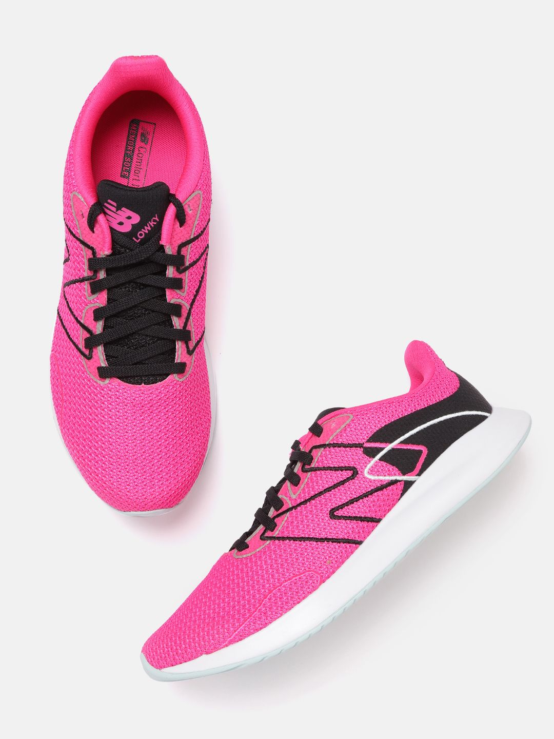 New Balance Women Pink Woven Design Running Shoes Price in India
