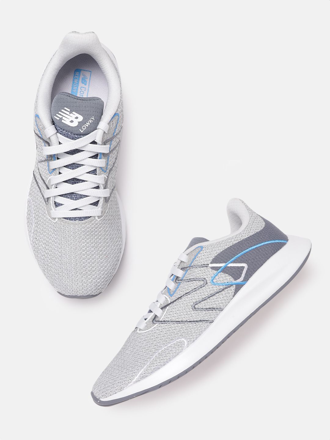 New Balance Women Grey Melange Woven Design Running Shoes Price in India