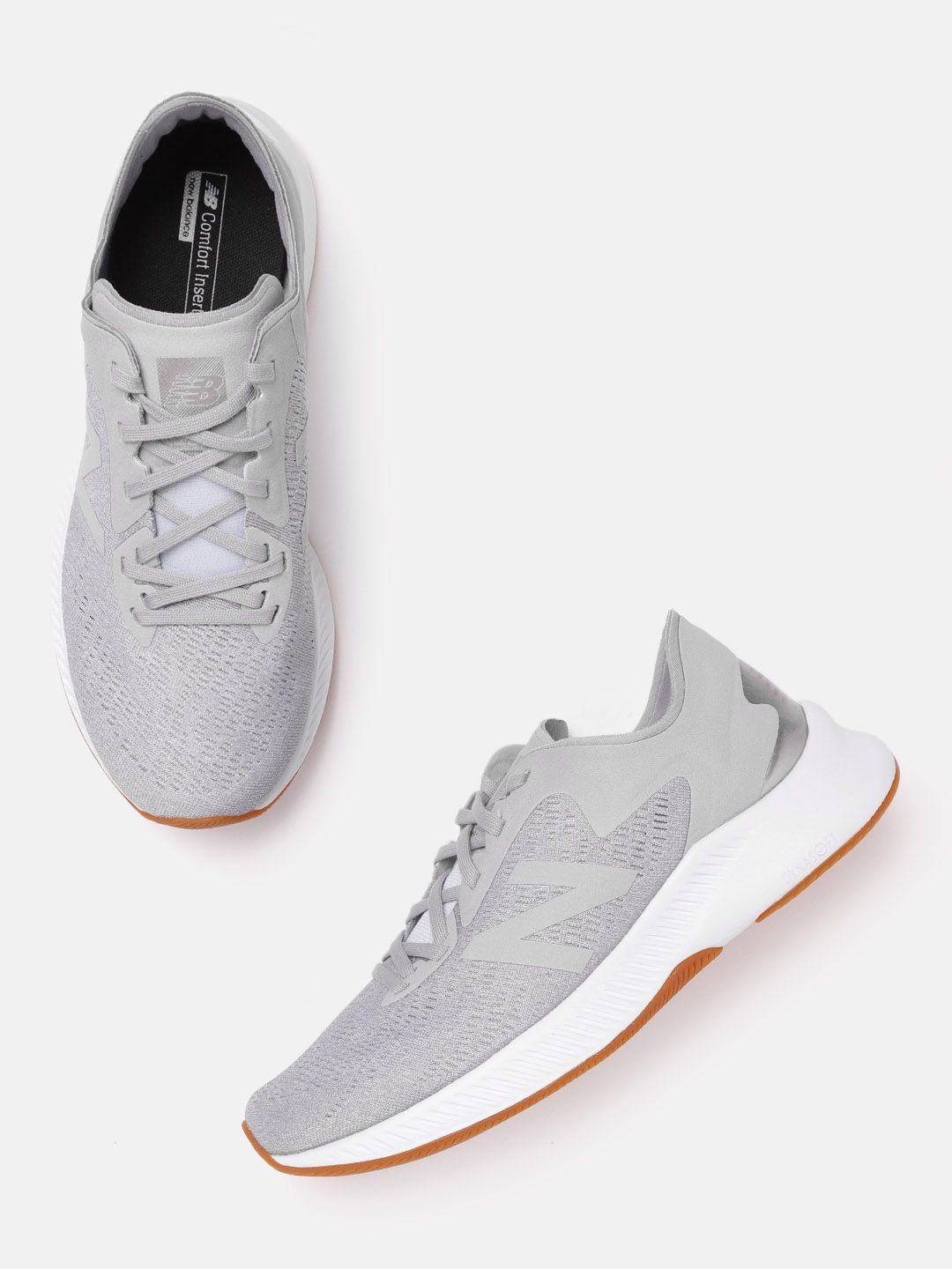 New Balance Women Grey Melange Woven Design Running Shoes Price in India