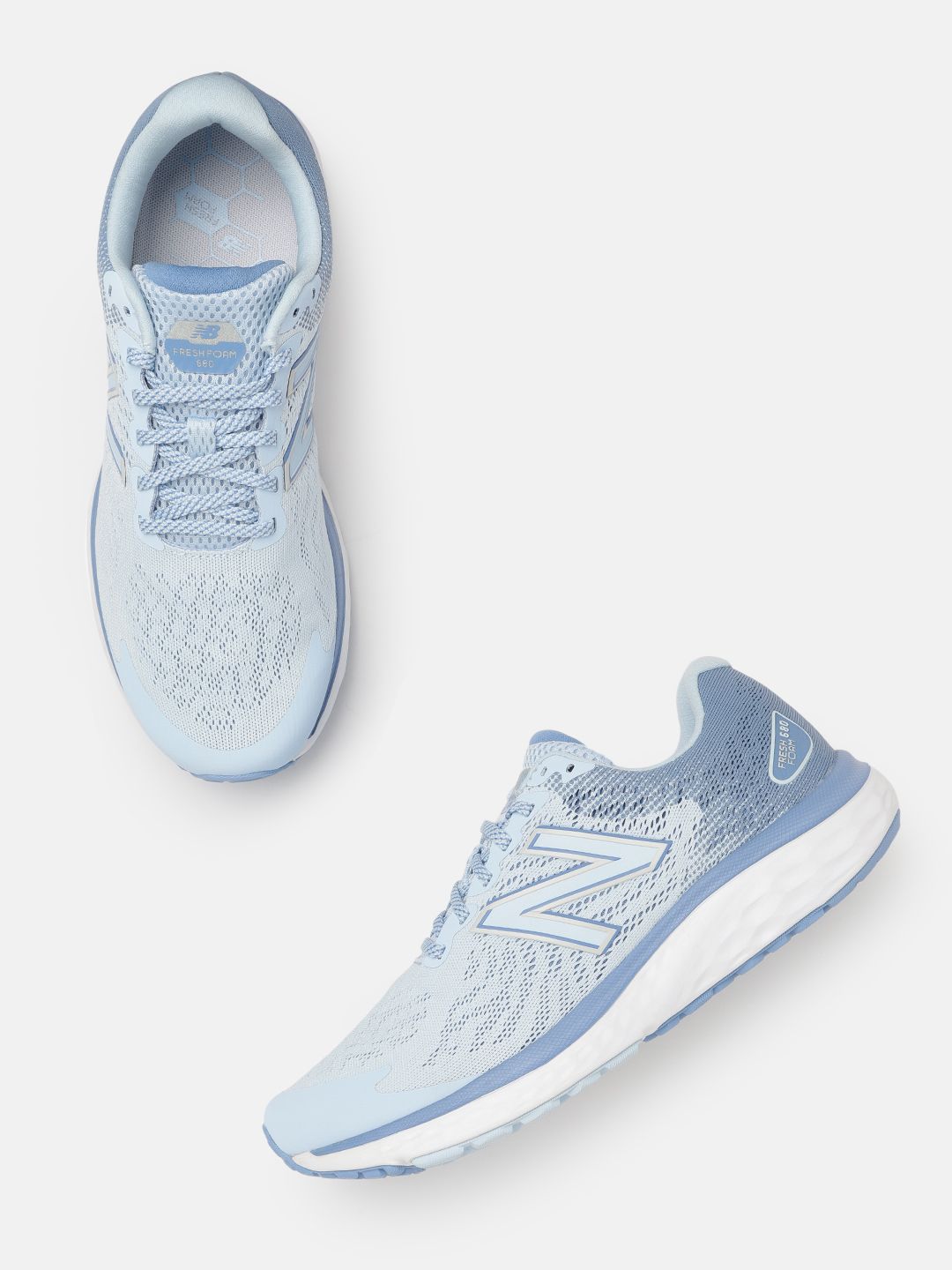 New Balance Women Blue 680 Fresh Foam Woven Design Running Shoes Price in India