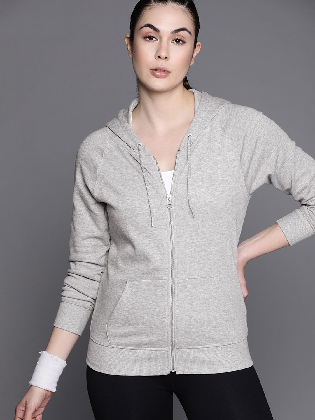 New Balance Women Grey Melange Sporty Jacket Price in India