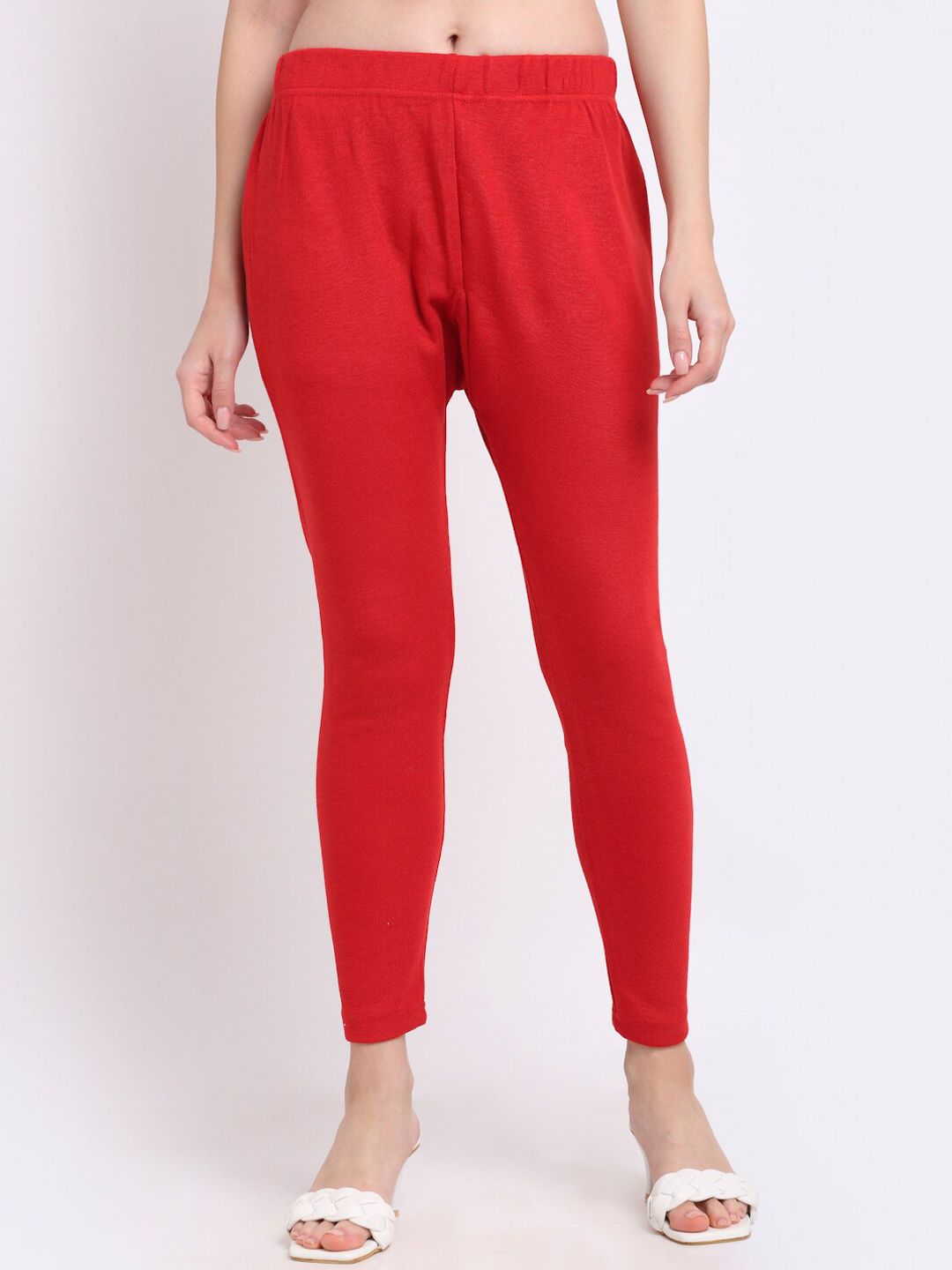 TAG 7 Women Red Woolen Ankle-Length Leggings Price in India