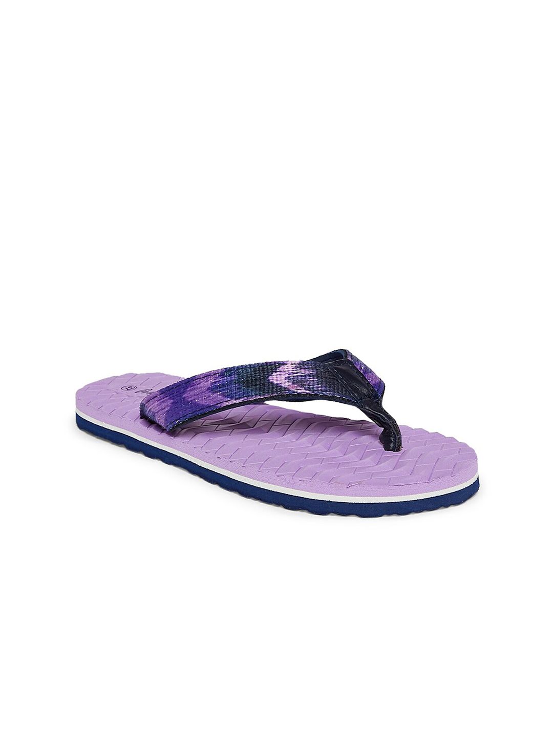 People Women Purple & Navy Blue Thong Flip-Flops Price in India
