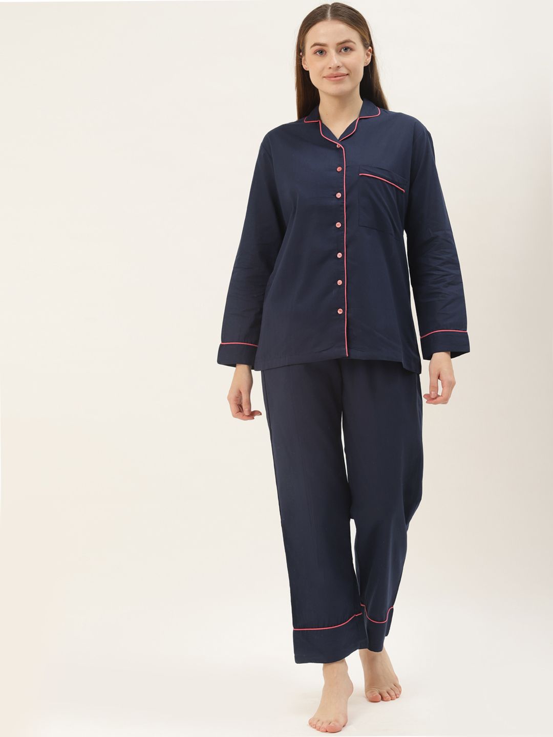 Ikk Kudi by Seerat Women Blue Shirt Cotton Night suit