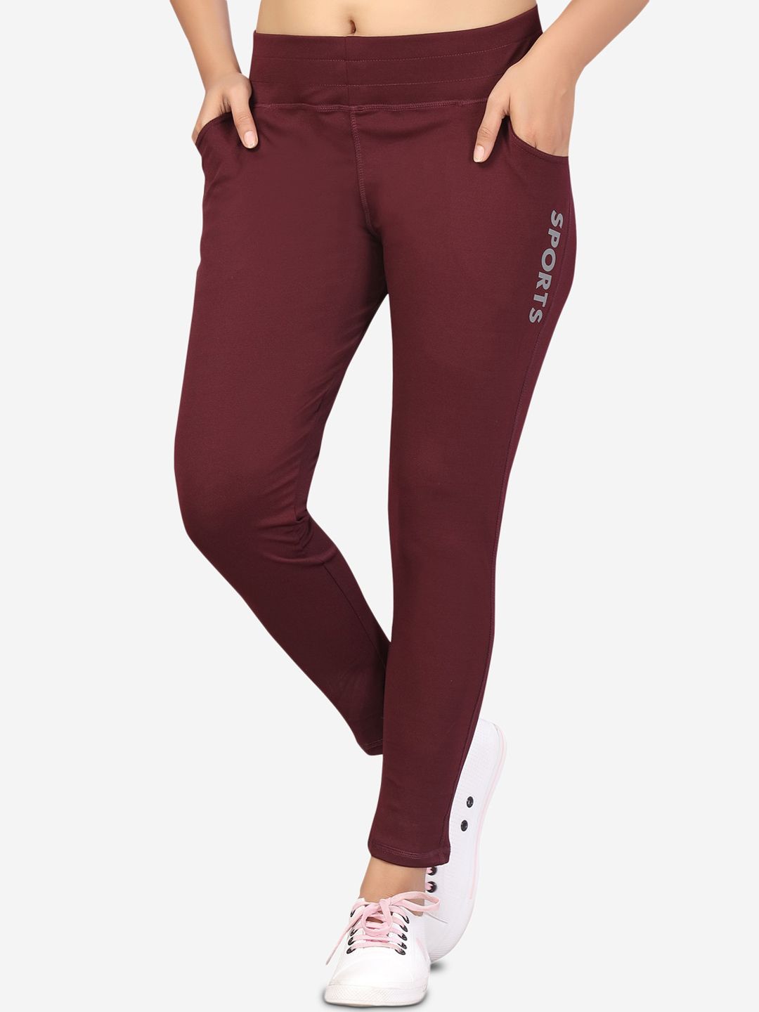 Aarika Women Maroon Rapid-Dry Training Track Pants Price in India