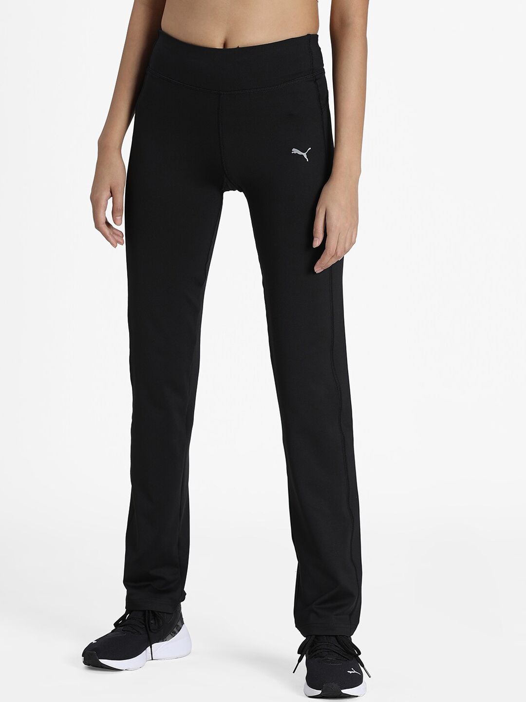 Puma Women Black Solid Straight Fit Track Pants Price in India