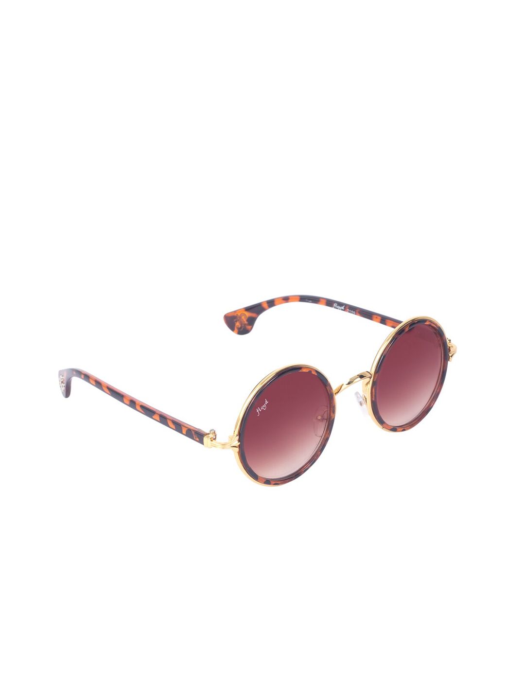 Floyd Unisex Brown Lens & Brown Round Sunglasses with UV Protected Lens Price in India