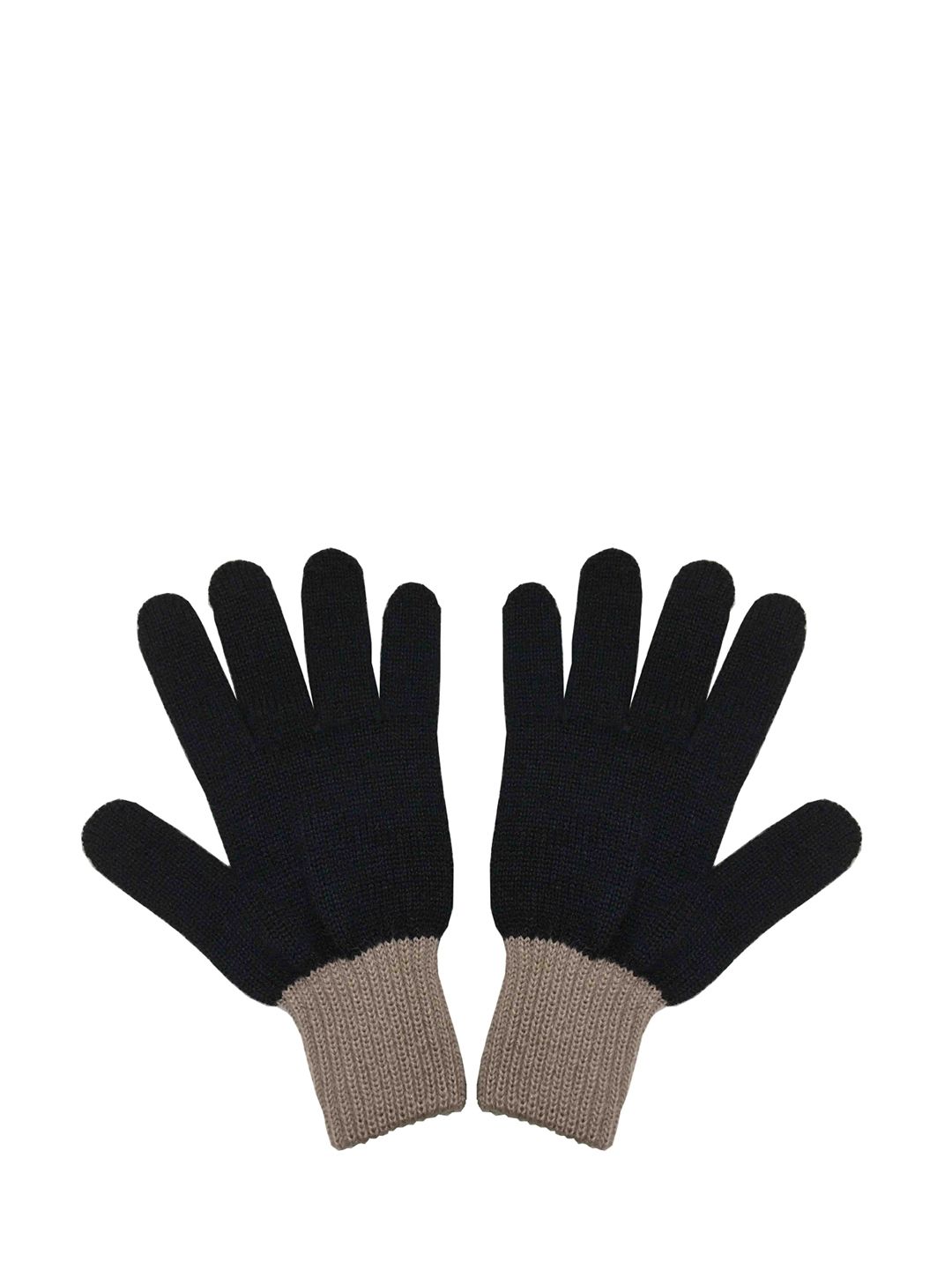 Gajraj Women Black & Beige Winter Woolen Gloves Price in India