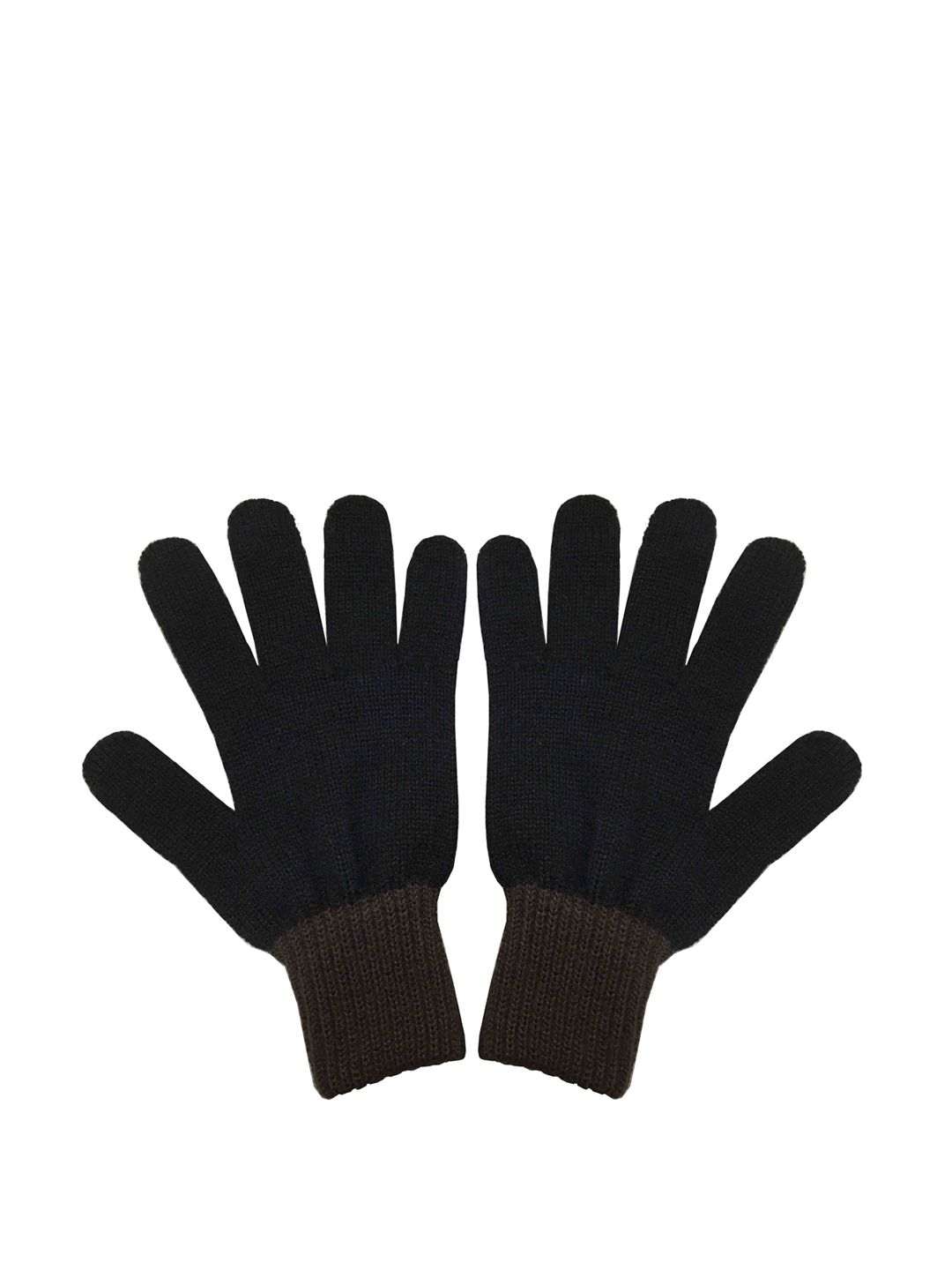 Gajraj Women Black & Coffee Brown Winter Woollen Gloves Price in India