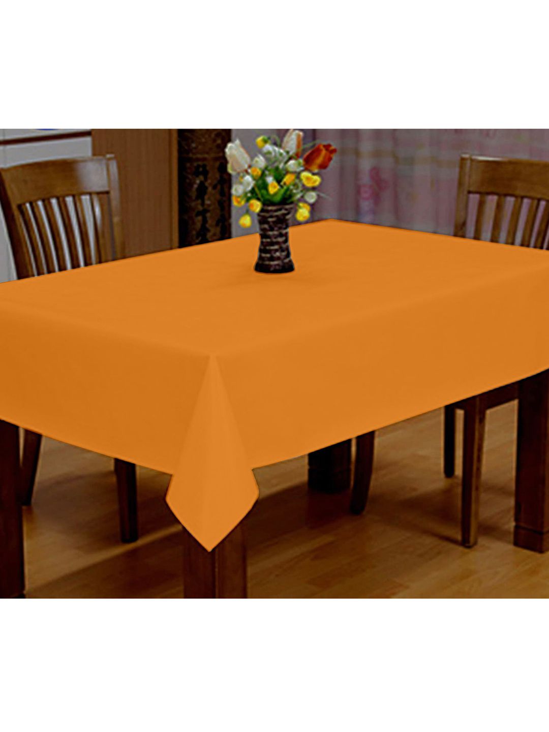 Lushomes Orange Classic Cotton Dining Table Cloth Price in India