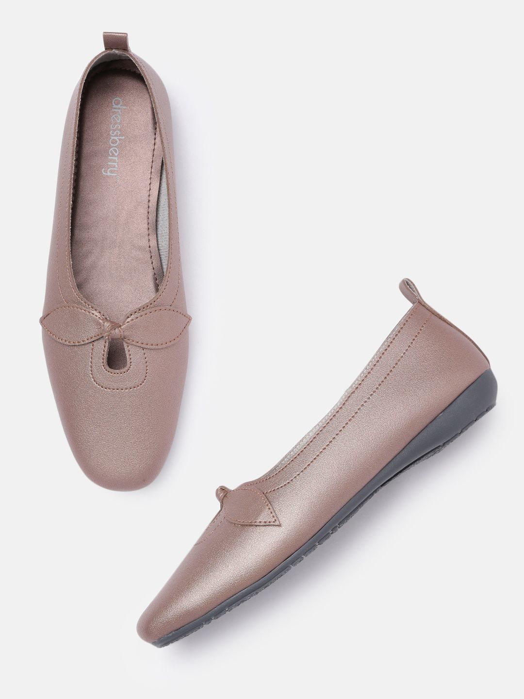 DressBerry Women Metallic Pink-Toned Ballerinas Flats Price in India