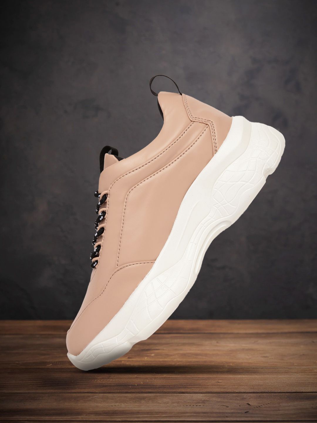 The Roadster Lifestyle Co Women Nude-Coloured Flatform Sneakers Price in India