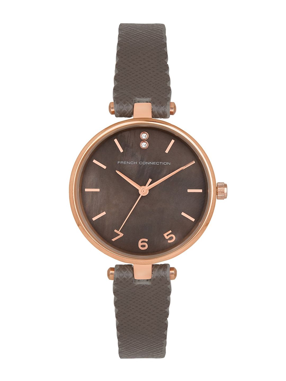 French Connection Women Brown Dial & Brown Leather Straps Analogue Watch FC27E Price in India
