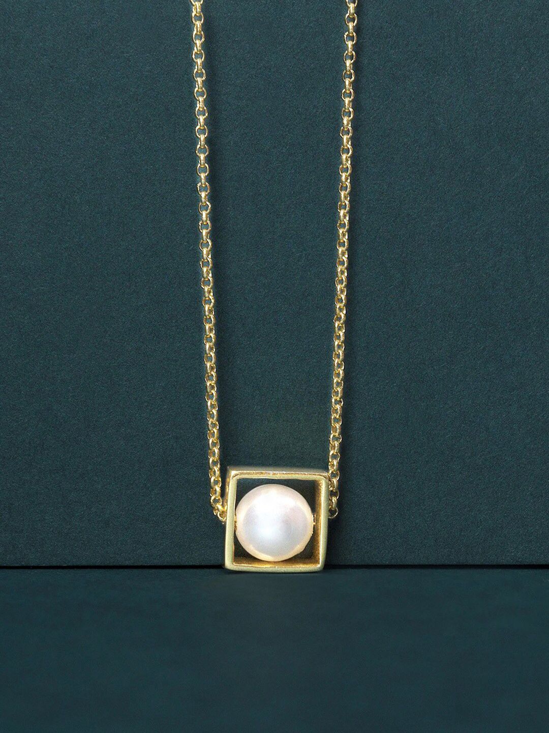 Mikoto by FableStreet Gold-Plated & White Brass Pearl Togetherness Necklace Price in India