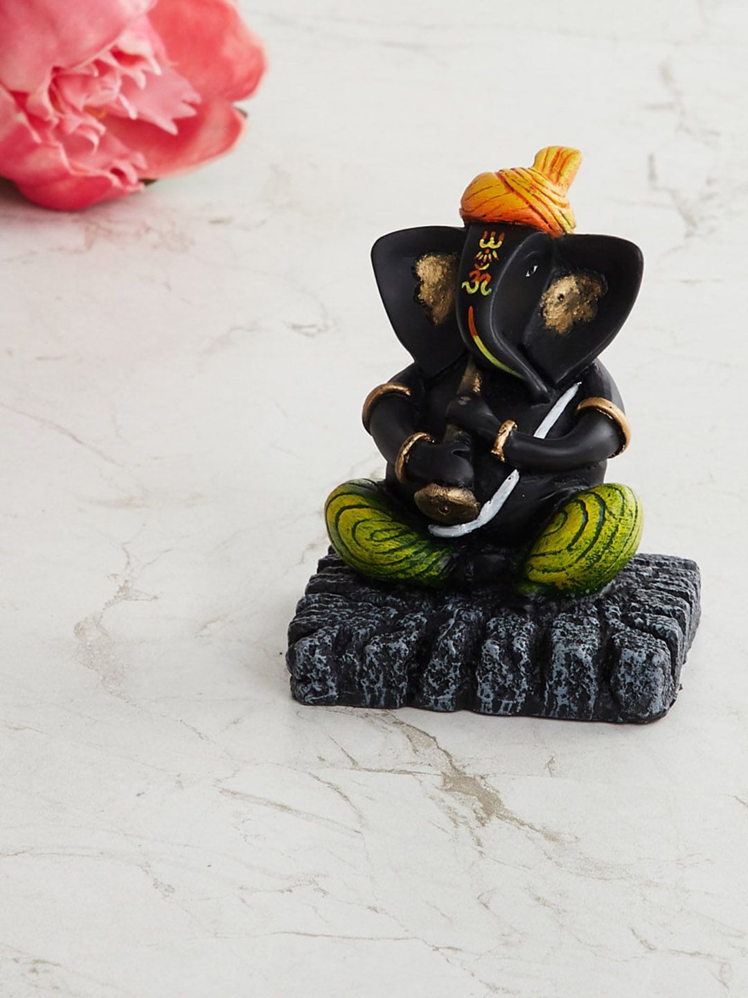 Home Centre Black & Green Polyresin Ganesha Figurine Price in India
