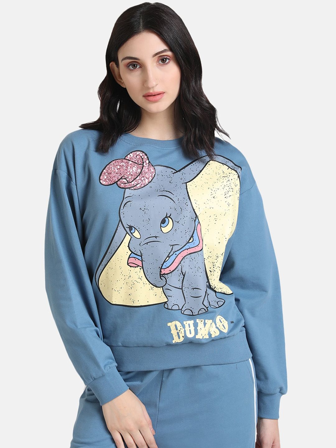 Kazo Women Blue Printed Sweatshirt Price in India