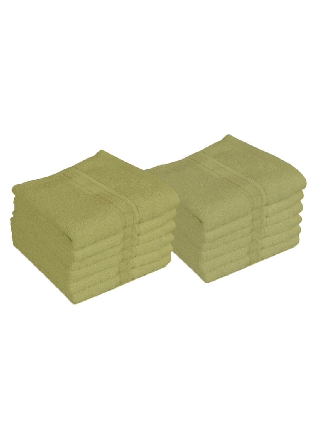 Lushomes Pack Of 12 Green Super Soft Cotton 450 GSM Face Towel Price in India