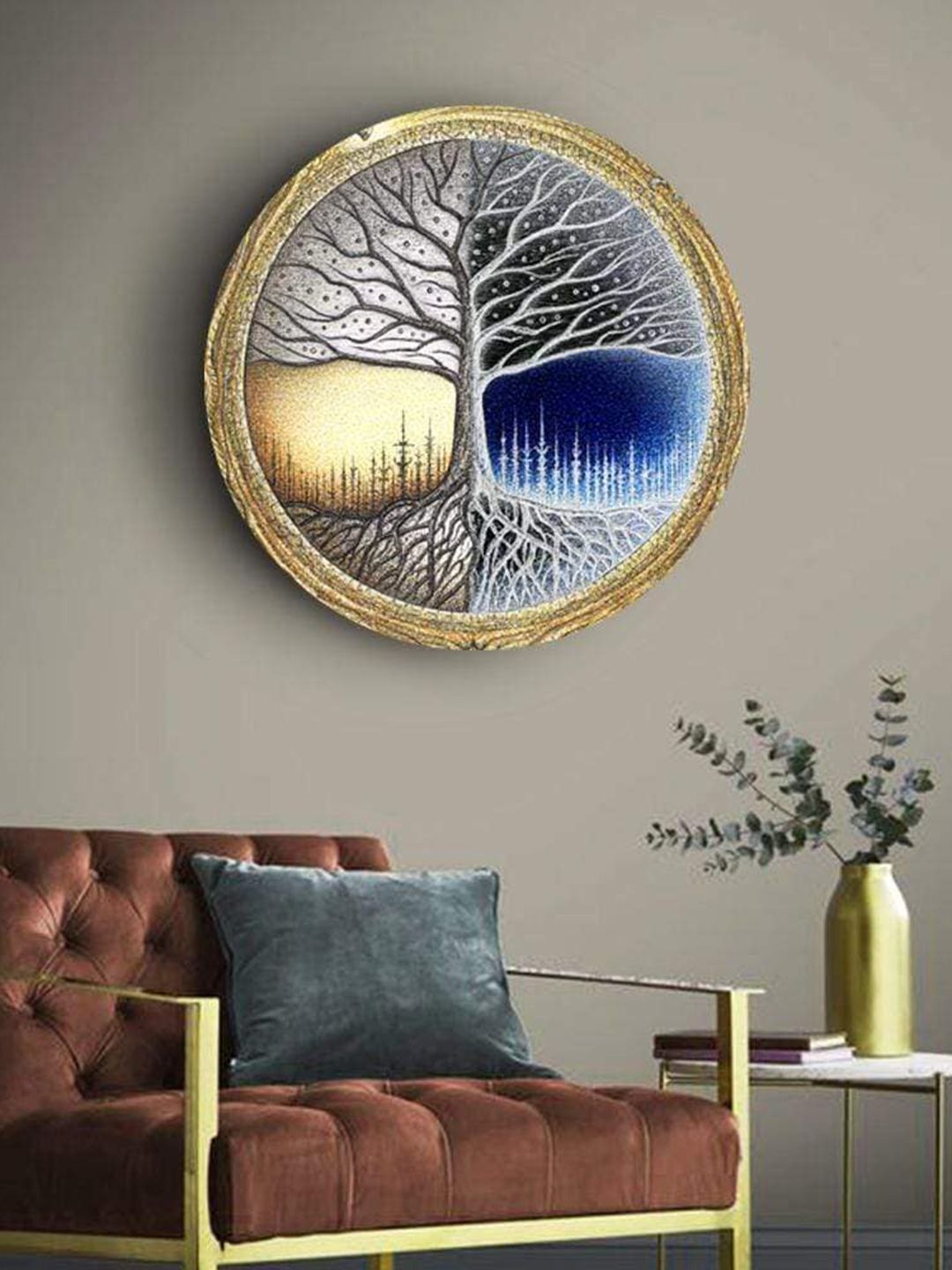 THE ARTMENT Multicoloured The Wishing Tree Canvas Matte Finish Wall Art Price in India