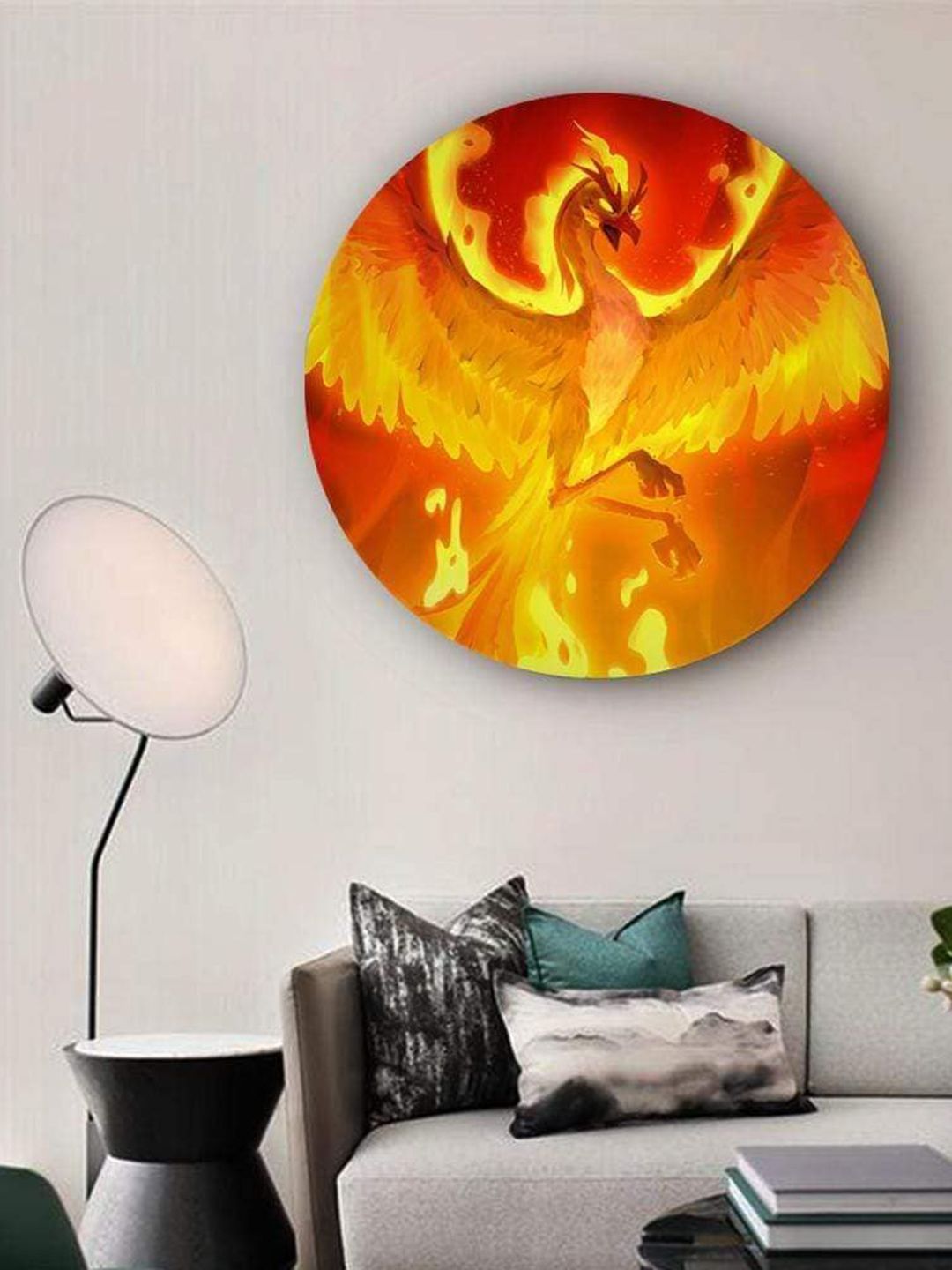 THE ARTMENT Yellow Mythical Phoenix Canvas Price in India
