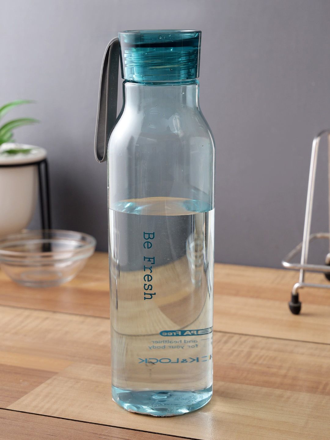 Lock & Lock Transparent & Green Bpa Free Eco Tritan Water Bottle With Lid- 550ml Price in India