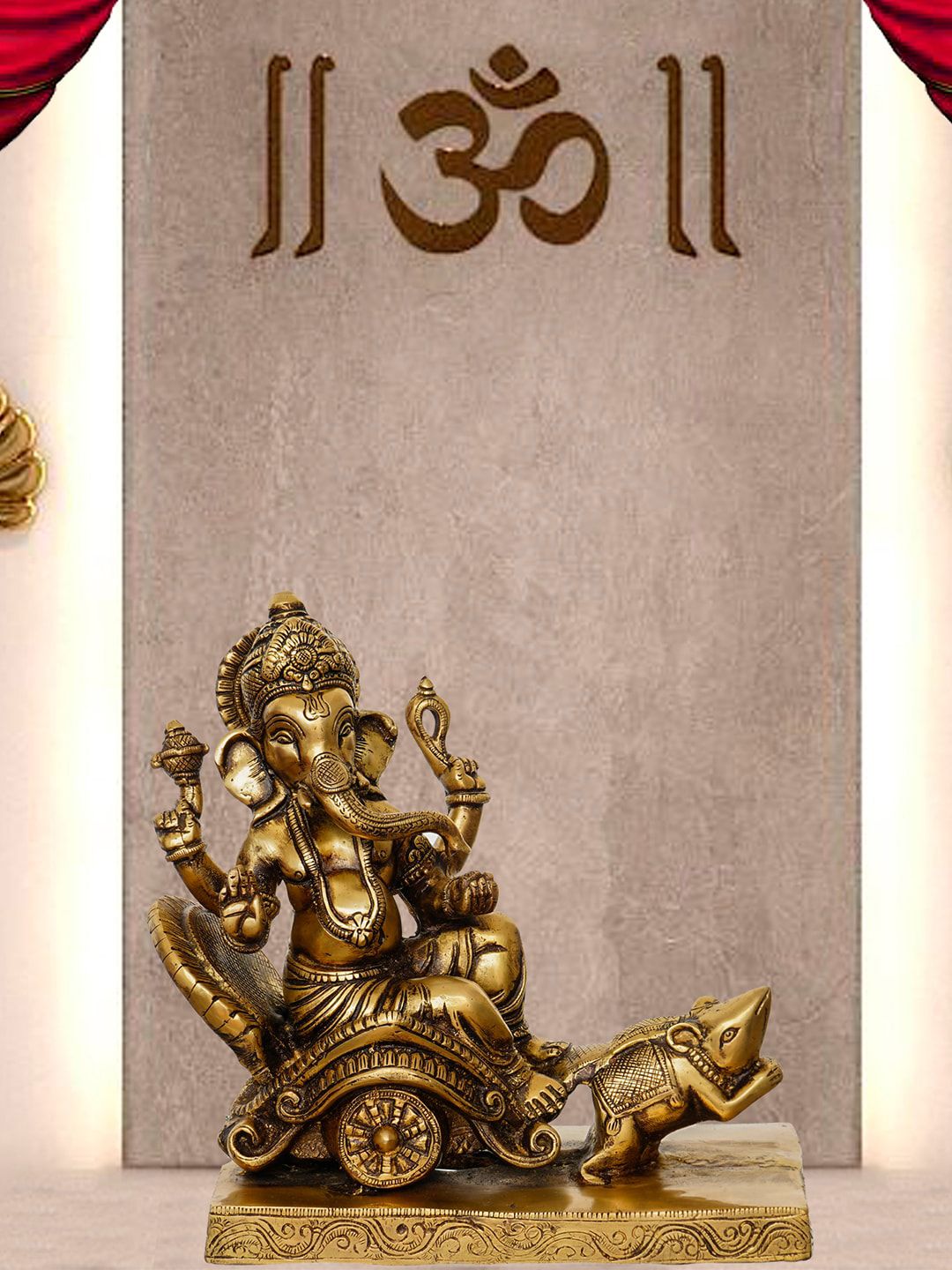 eCraftIndia Gold-Toned Handcrafted Lord Ganesha Showpiece Price in India