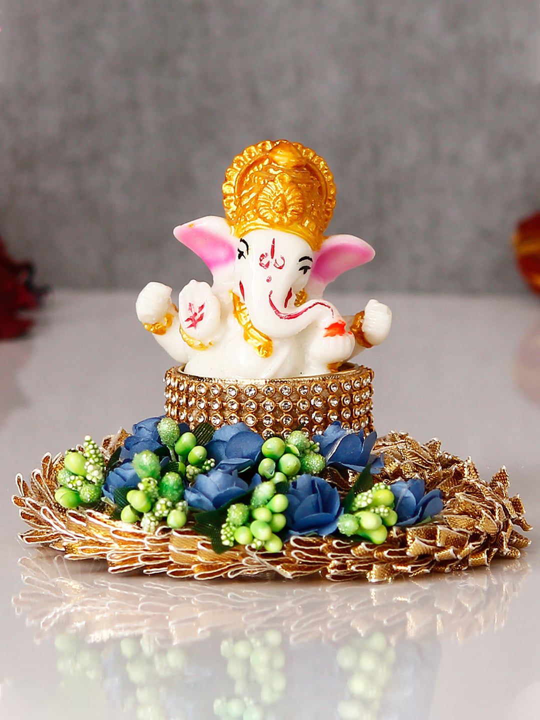 eCraftIndia Blue Handcrafted Lord Ganesha Idol Price in India