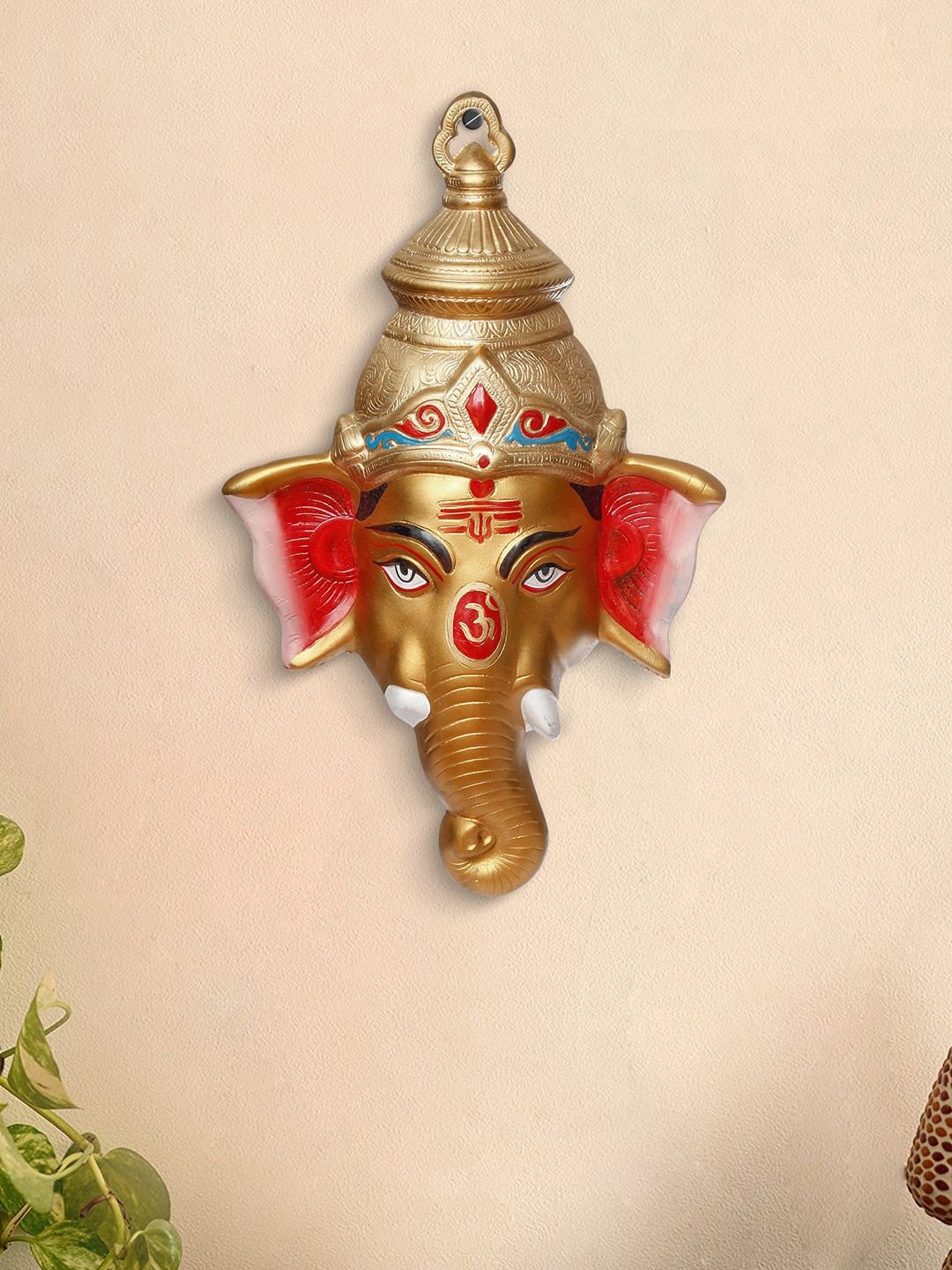 eCraftIndia Multicoloured Lord Ganesha Metal Wall Hanging Price in India