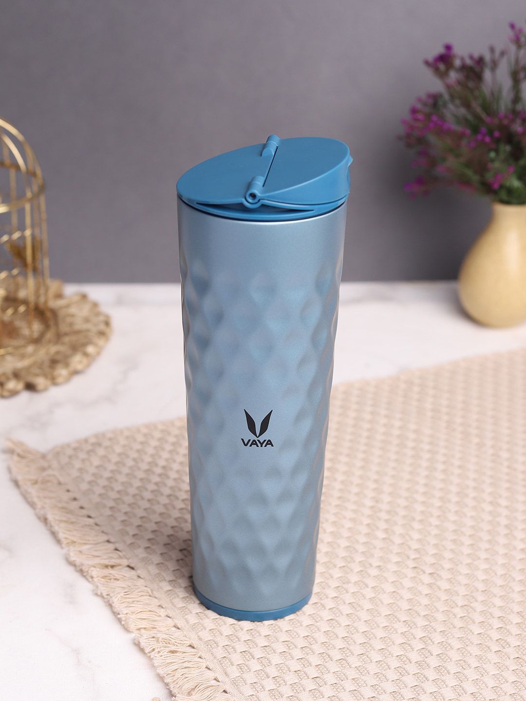 Vaya Blue Solid Stainless Steel Vacuum Insulated Flask 900ml Price in India