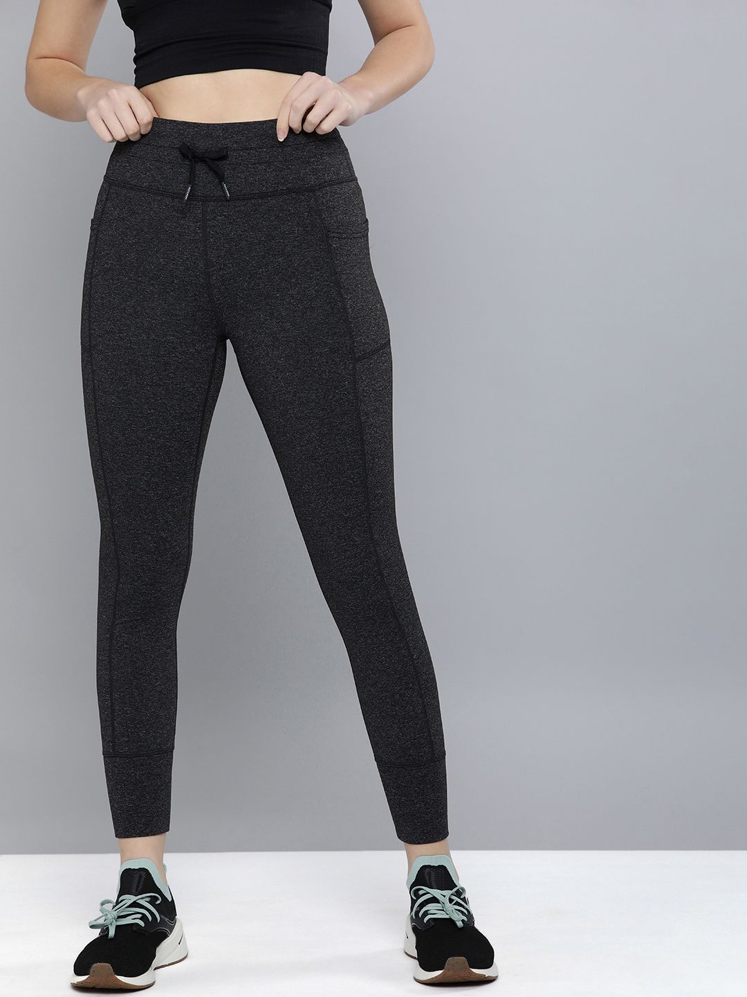 Skechers Women Charcoal Grey High Waist Goflex Luxe Jogging Tights Price in India