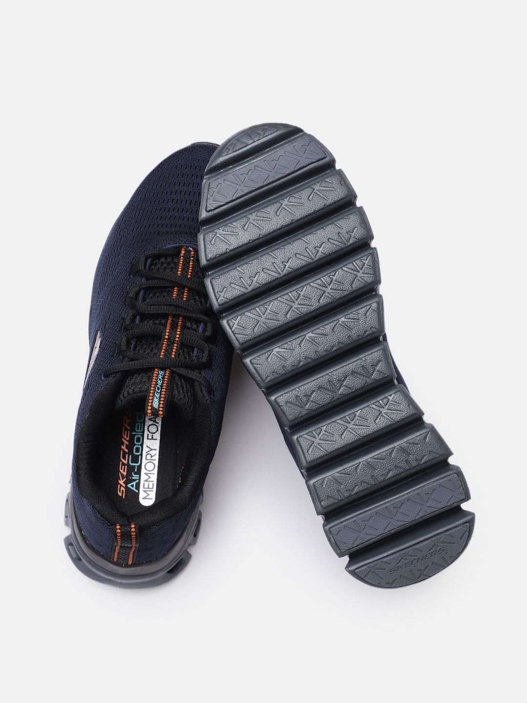 Buy Skechers Men Navy Blue GLIDE-STEP - FASTEN UP Sneakers
