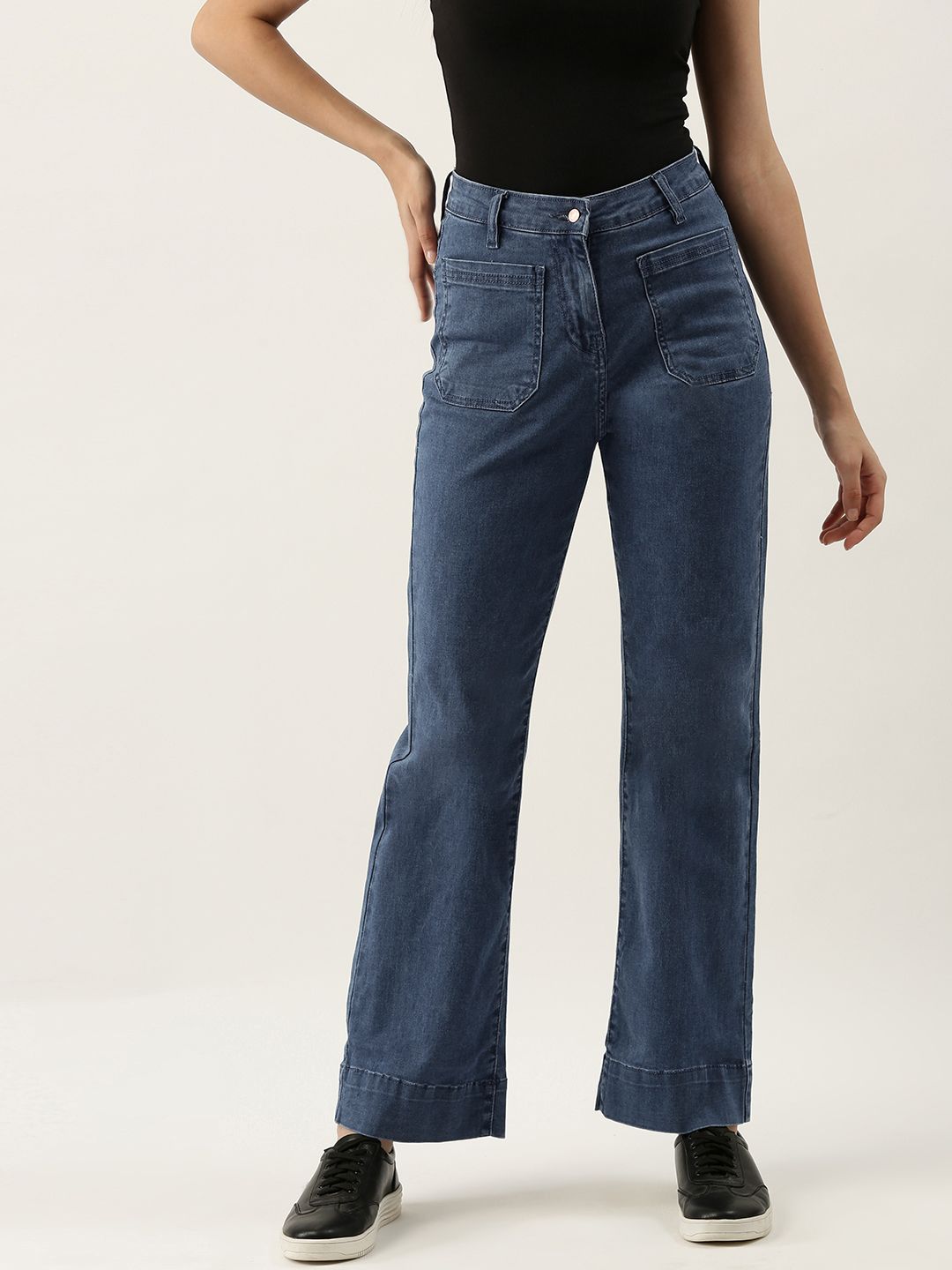 FOREVER 21 Women Blue Flared Stretchable Jeans Price in India
