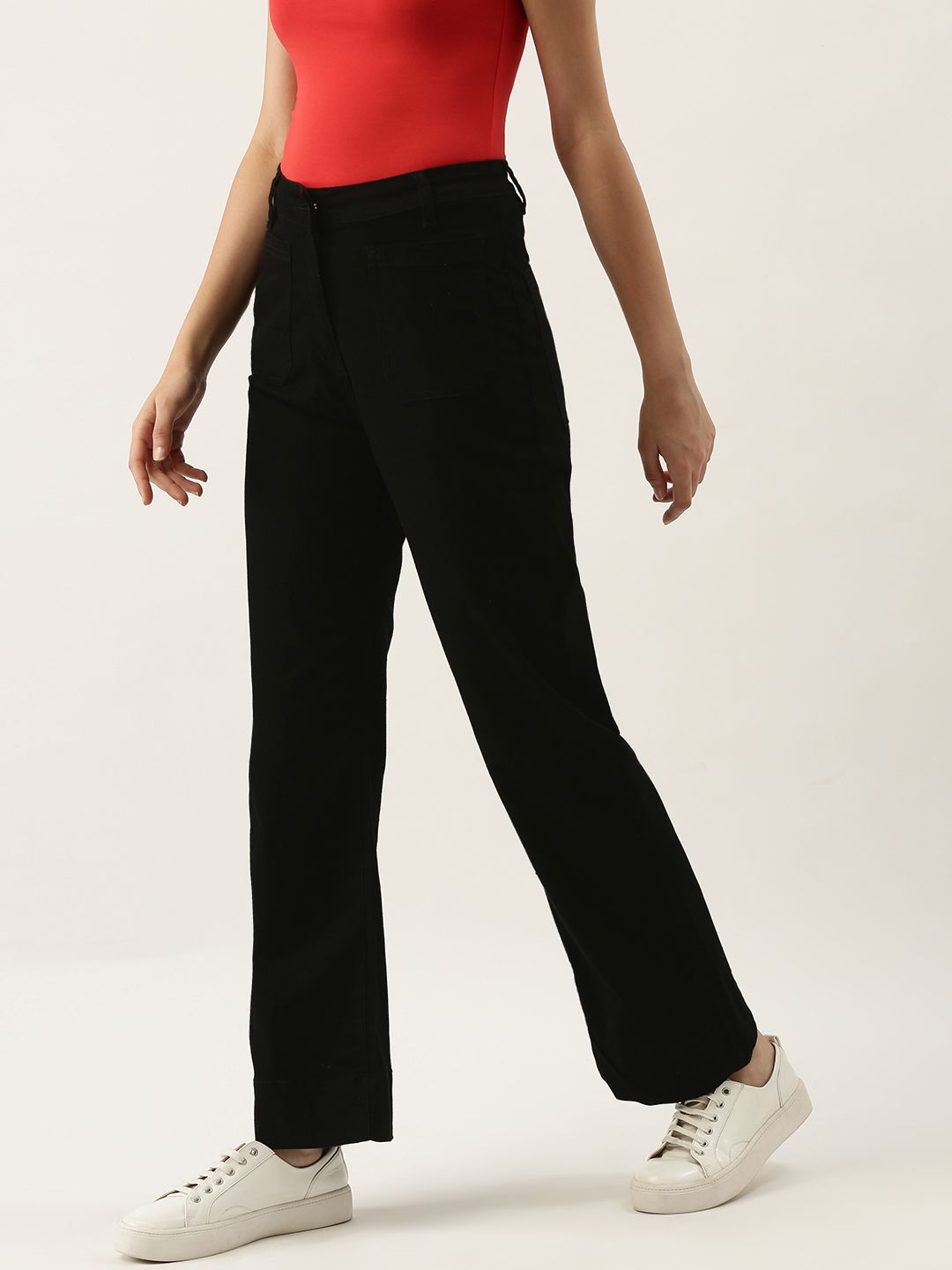 FOREVER 21 Women Black Flared Stretchable Jeans Price in India