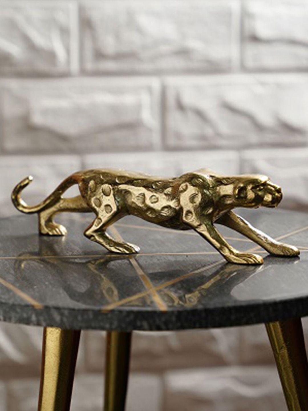 Folkstorys Gold-Toned Handmade Gilded Metal Panther Price in India