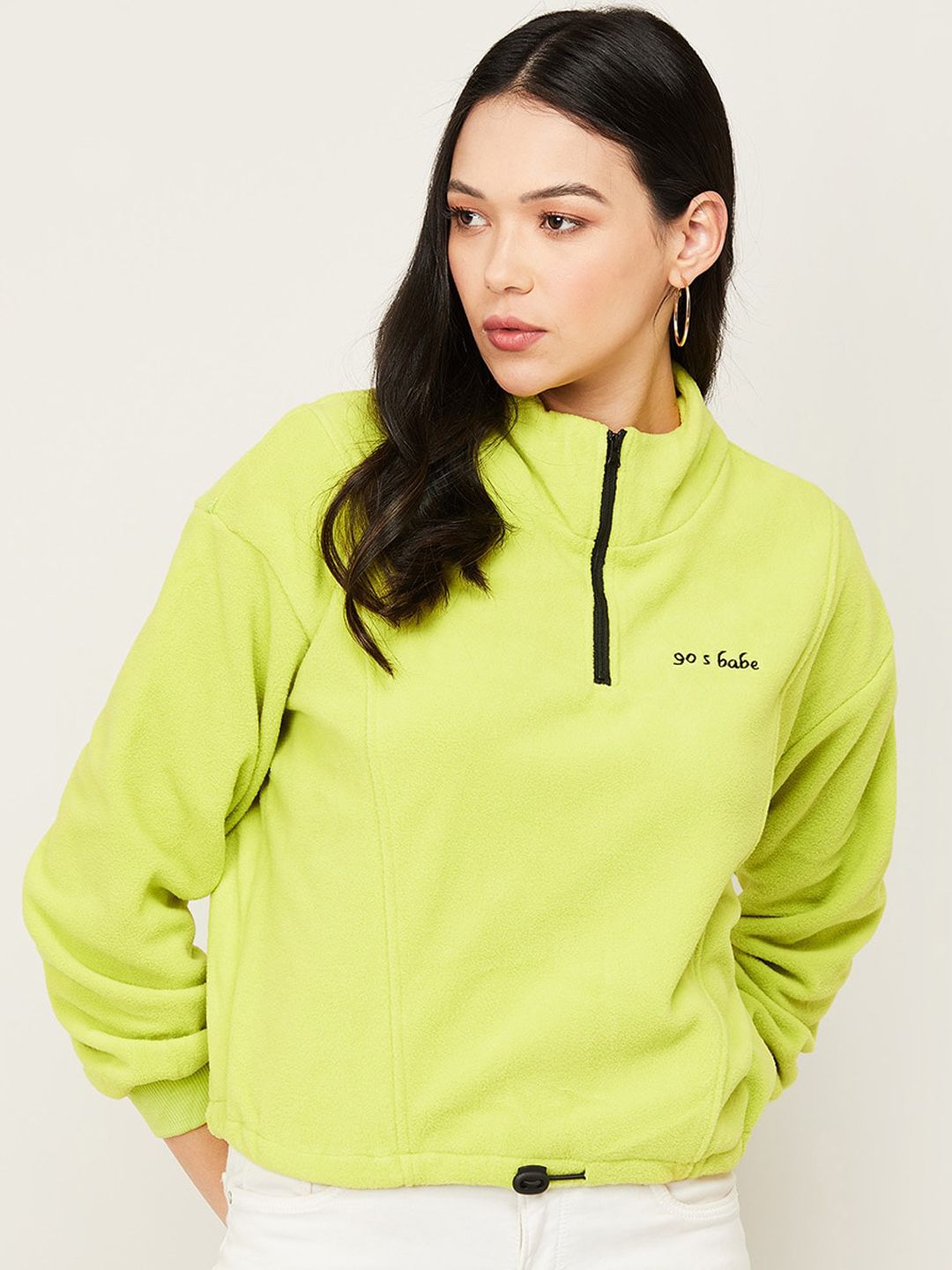 Ginger by Lifestyle Women Green Sweatshirt Price in India