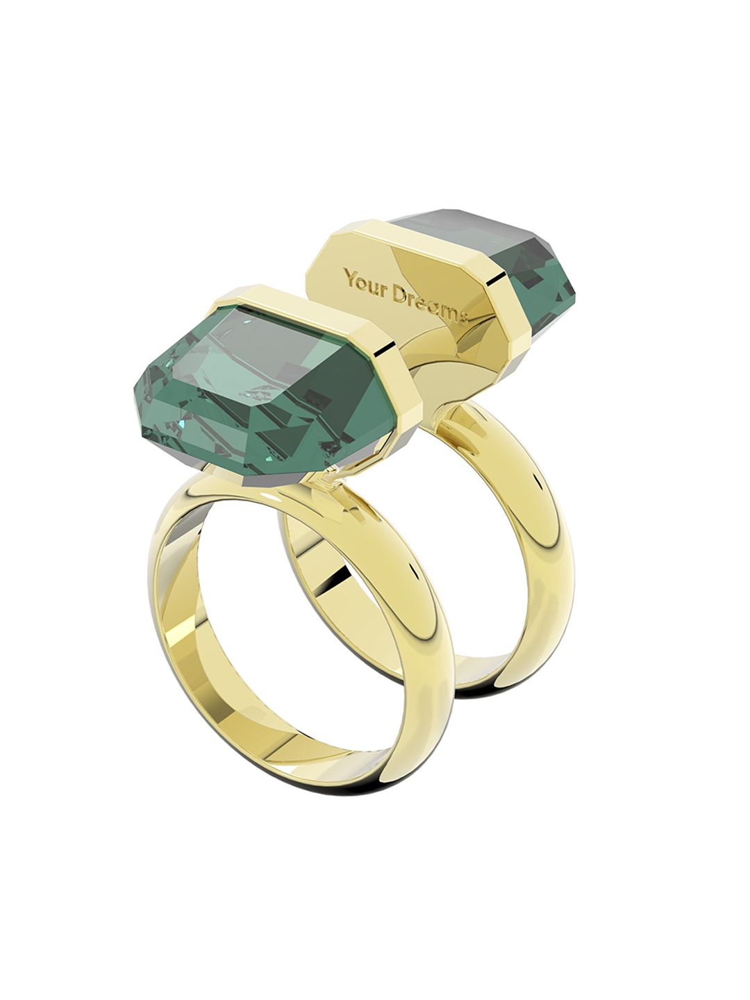 SWAROVSKI Green & Gold-Toned Copper Gold Plated Ring Price in India
