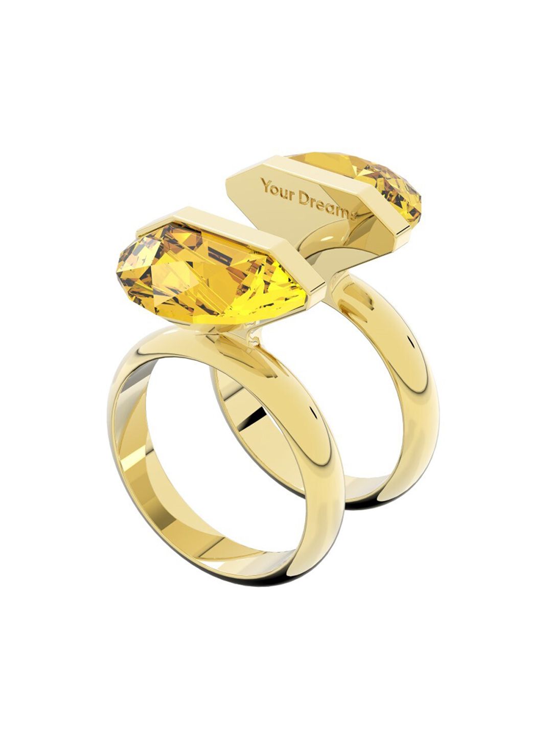 SWAROVSKI Women Yellow Gold-Plated Lucent Ring Price in India