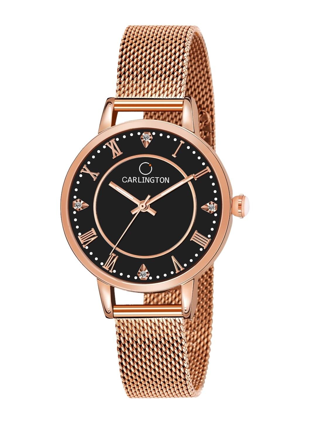 CARLINGTON Rose Gold Toned Bracelet Style Straps Analogue Watch Carlington CT2013 Price in India