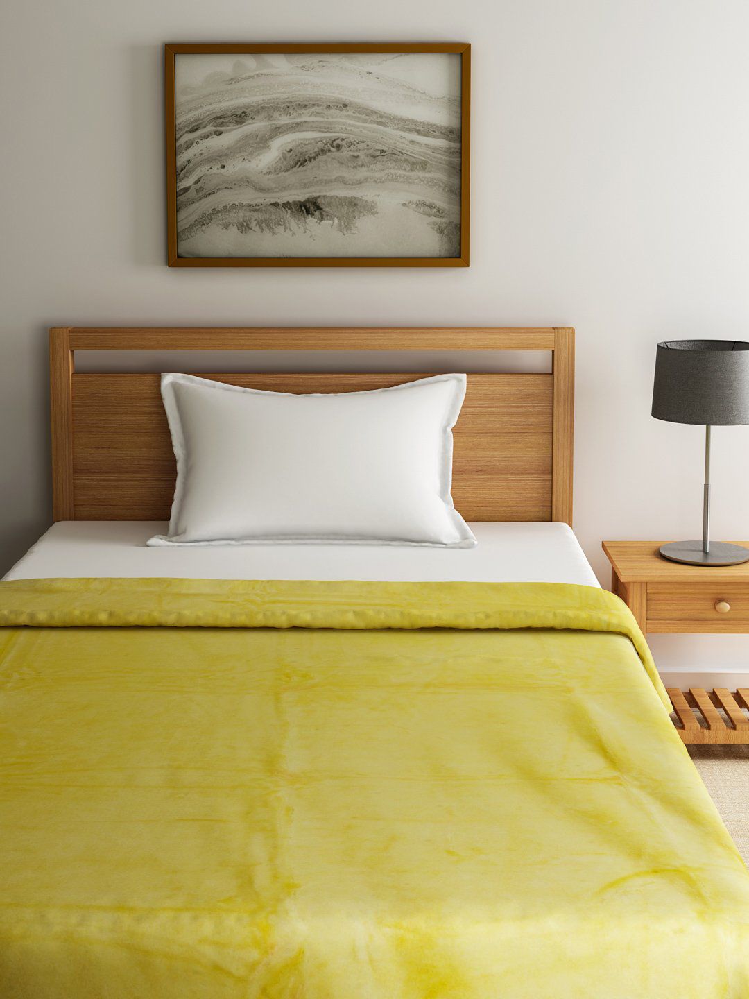 Raymond Home Yellow AC Room 300 GSM Single Bed Blanket Price in India