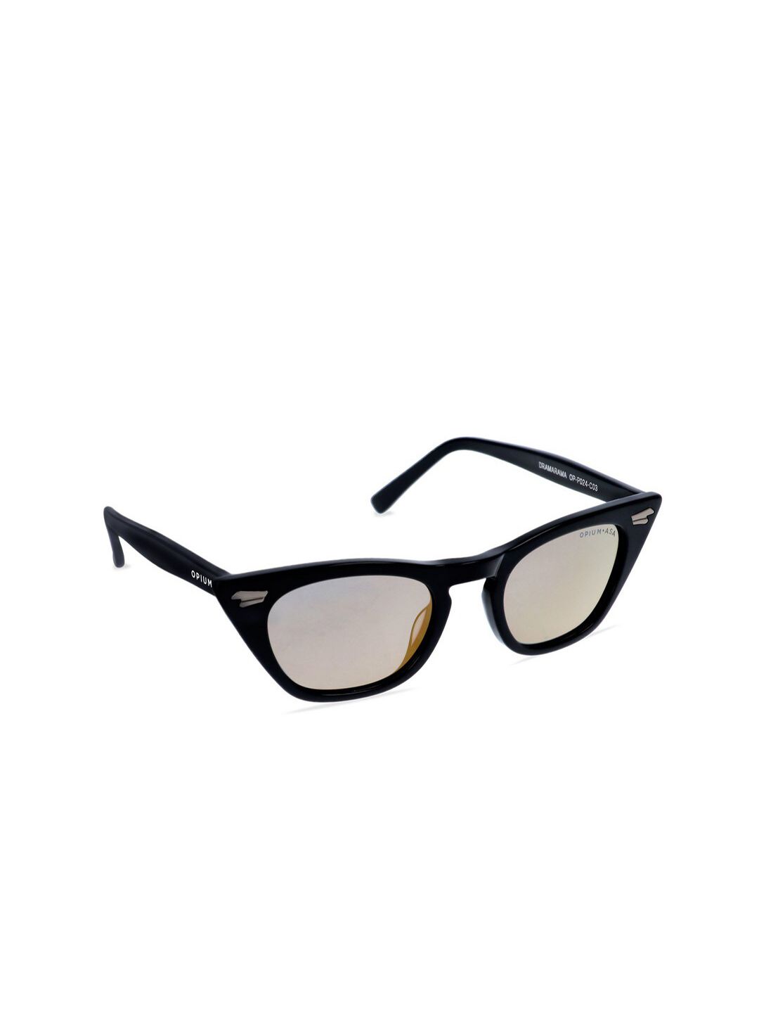 OPIUM Women Mirrored Lens & Black Cateye Sunglasses With UV Protected Lens Price in India