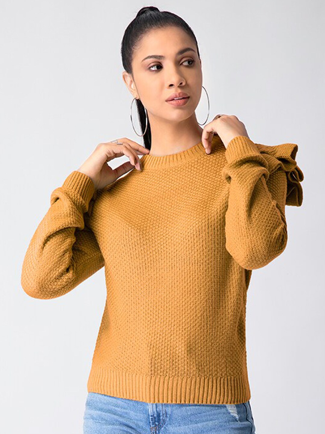 FabAlley Women Yellow Pullover Price in India