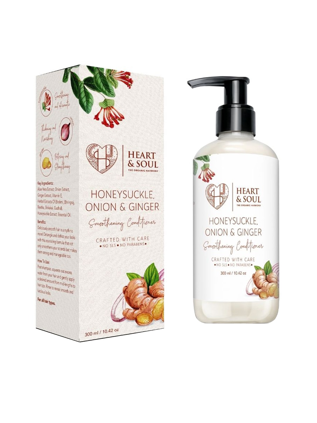HEART AND SOUL Unisex Honeysuckle, Onion & Ginger Smoothening Conditioner - 300 ml Price in India